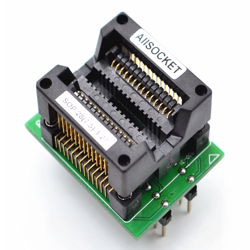 SOP28-SOIC28-SO28 Socket OTS28(28)-1.27-04 Socket SOP28(7.5)-1.27 Socket High quality IC Test & burn-in socket for SOP28/SOIC28/SO28 package 140